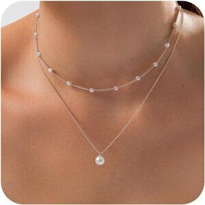 Jewelry Satellite Silver Women Dainty Pearl Choker Earring Bracelet Wedding Gift